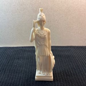 Alabaster Athena (AOHNA) Minerva Greek Roman Goddess Sculpture Vintage